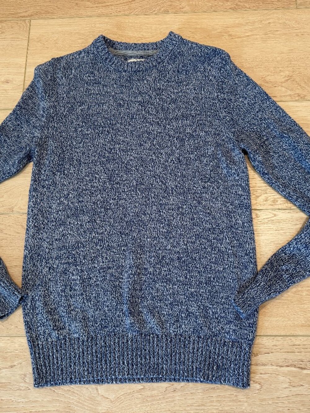 St. John's Bay Mens Blue and Silver 100% Cotton Knit Sweater